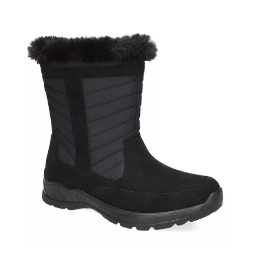 Easy Street Frazer Winter Boots Faux Fur Waterproof Black - Size 6W